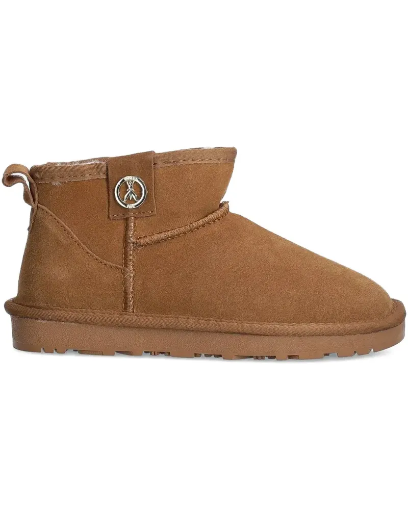 Patrizia Pepe logo-plaque ankle boots - Braun Braun