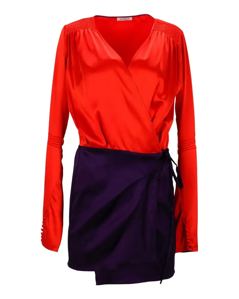 ATTICO Gewickeltes Minikleid in Colour-Block-Optik - Rot Rot