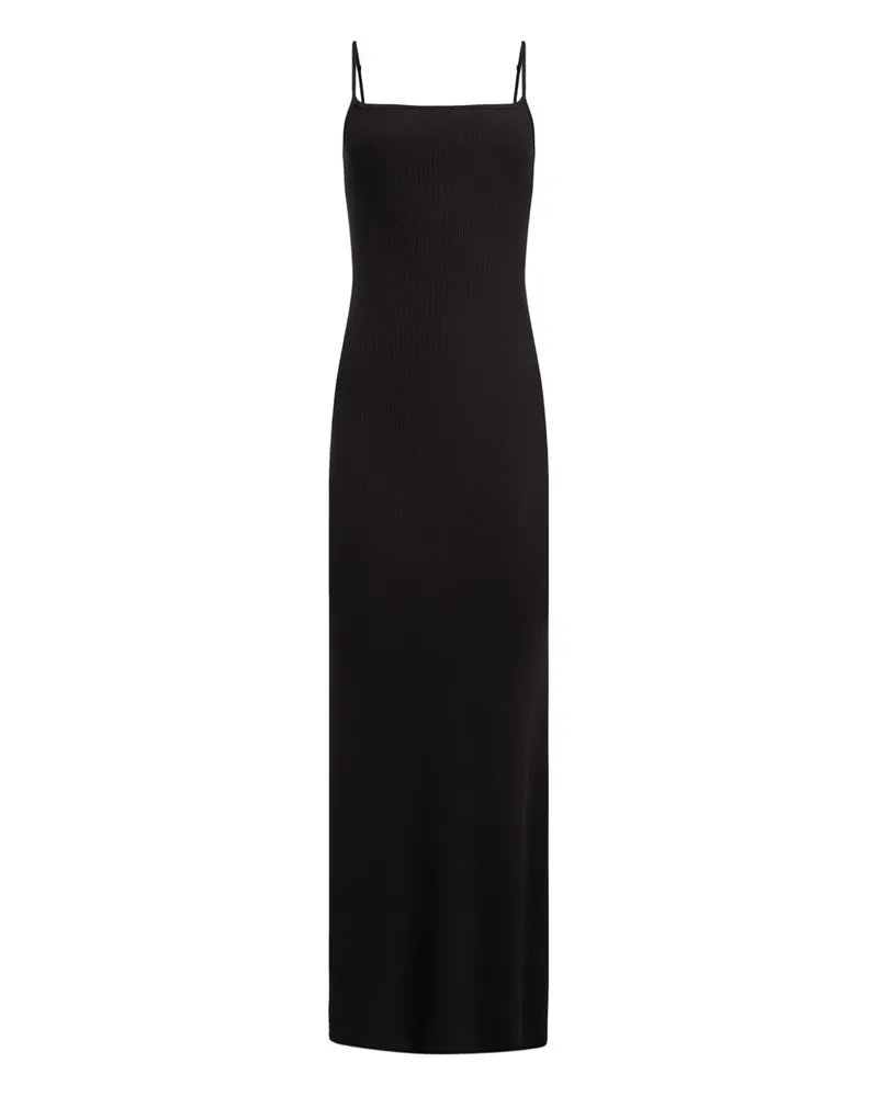 12 STOREEZ Geripptes Camisole-Kleid - Schwarz Schwarz