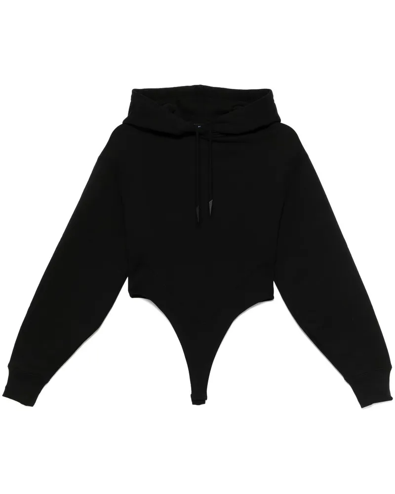 Thierry Mugler Body mit Kapuze - Schwarz Schwarz