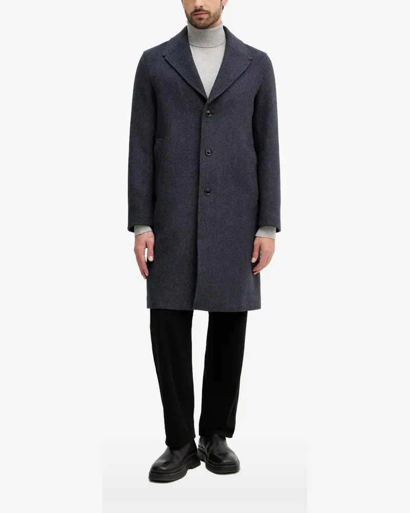 Sisley collared buttoned single-breasted coat - Grau Grau