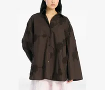 Oversized-Hemd mit Blumenmuster - Braun