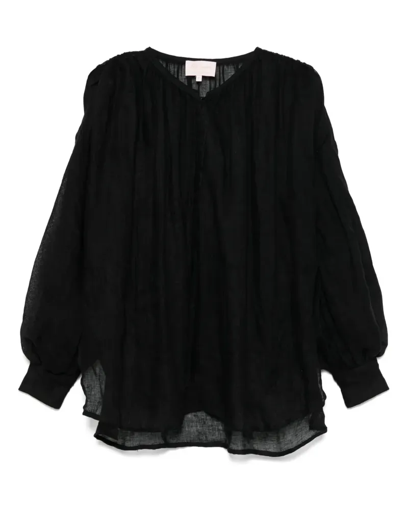 Luisa Spagnoli Bluse aus Leinen - Schwarz Schwarz