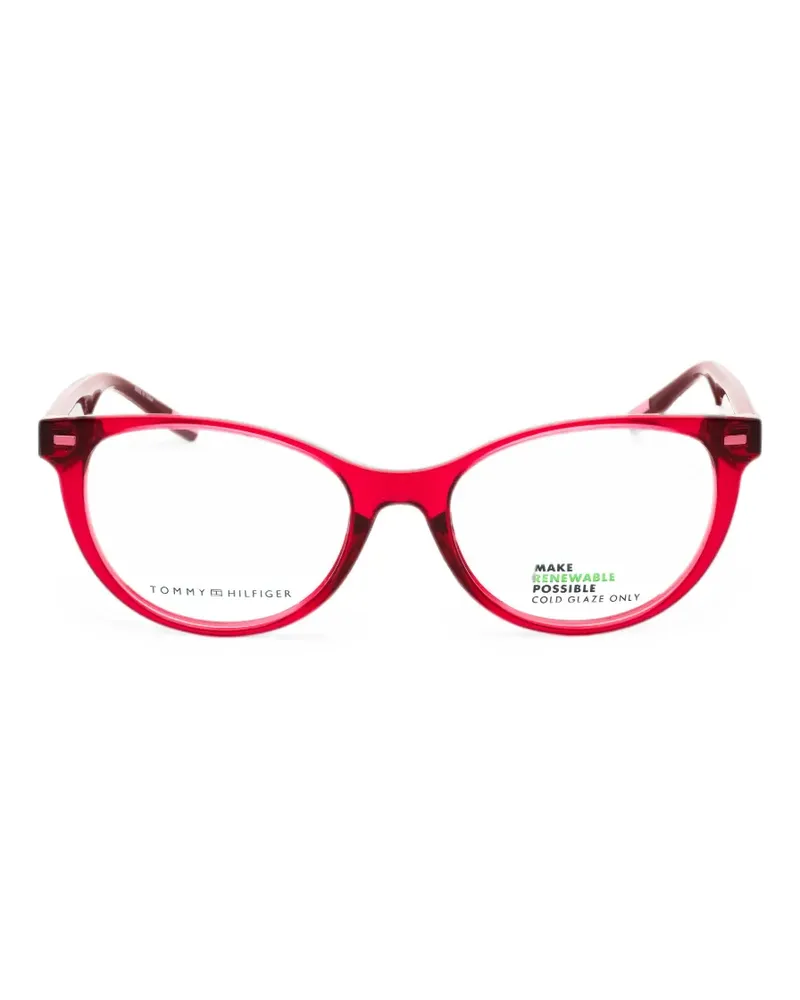 Tommy Hilfiger Brille mit ovalem Gestell - Rot Rot