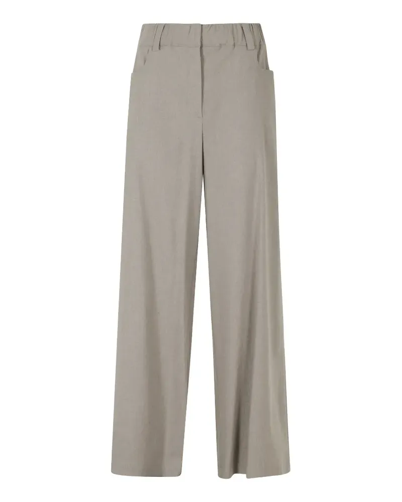 ALYSI wide-leg elasticated-waist trousers - Grau Grau