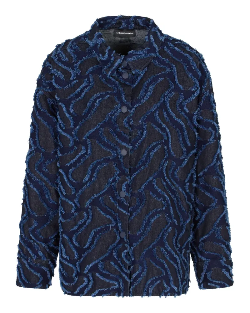 Emporio Armani Ausgefranste Jacke - Blau Blau