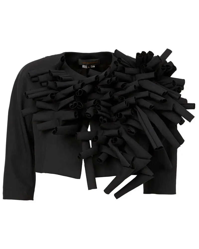 Comme des Garçons Cropped-Jacke mit Textur - Schwarz Schwarz