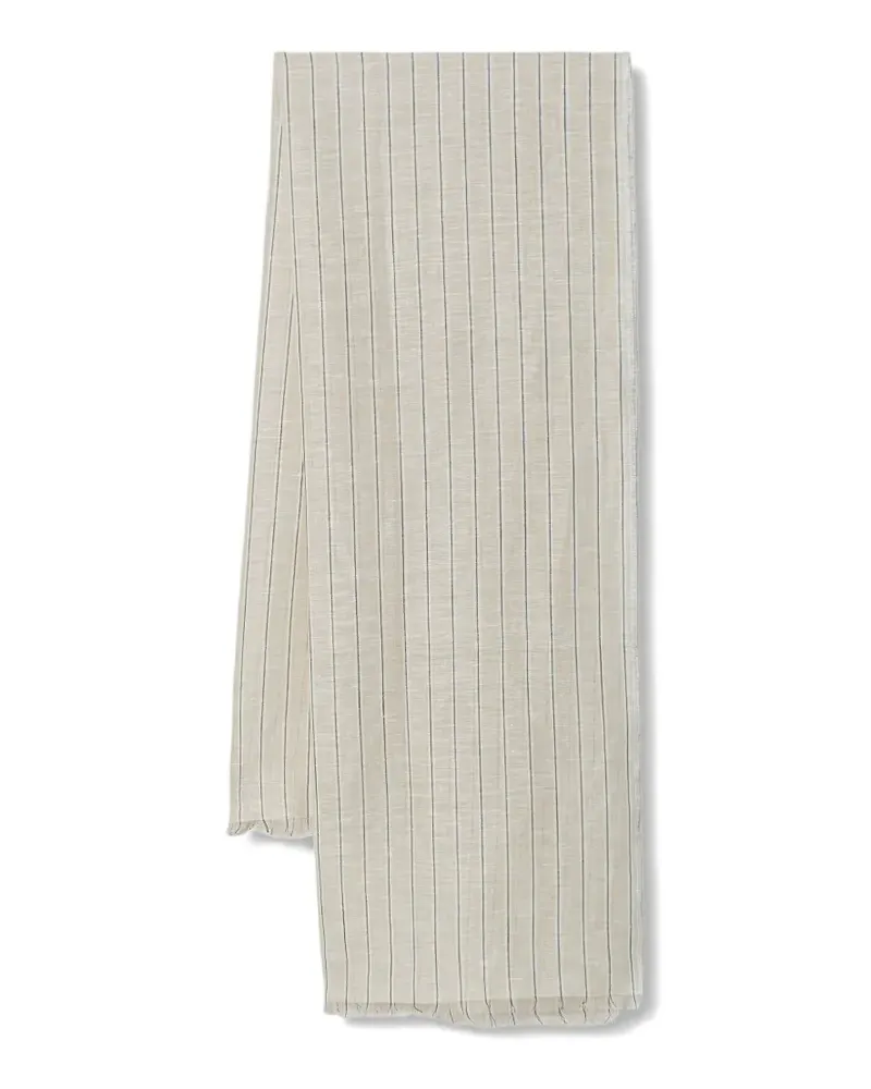 Marc O'Polo vertical-stripe frayed scarf - Nude Nude