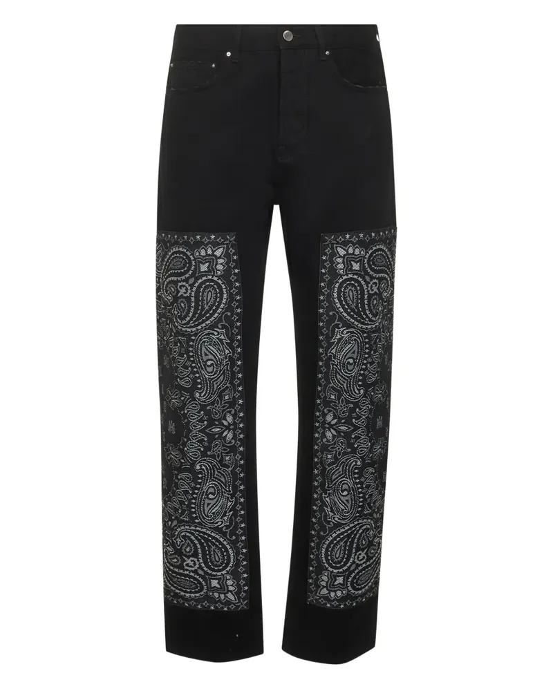 Amiri Jeans mit Bandana-Einsatz - Schwarz Schwarz