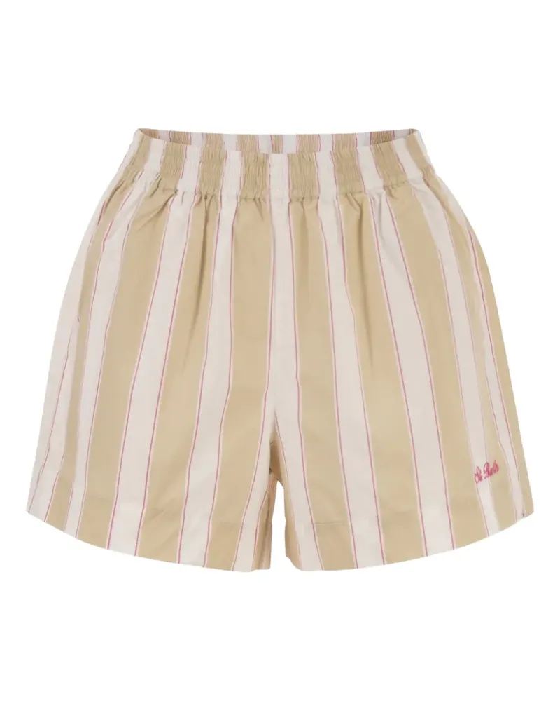 MC2 Saint Barth striped embroidered shorts - Nude Nude