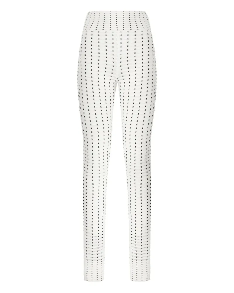 Genny Leggings mit Gittermuster - Weiß Weiß