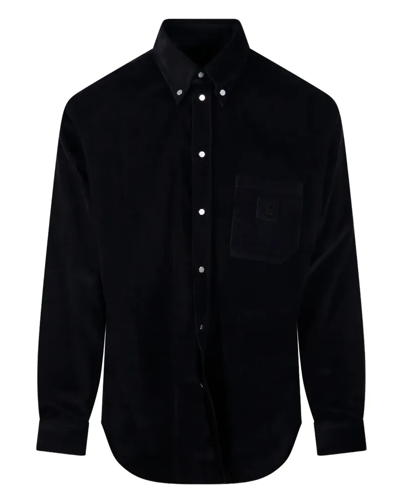 Fendi Cordhemd mit Tasche - Schwarz Schwarz