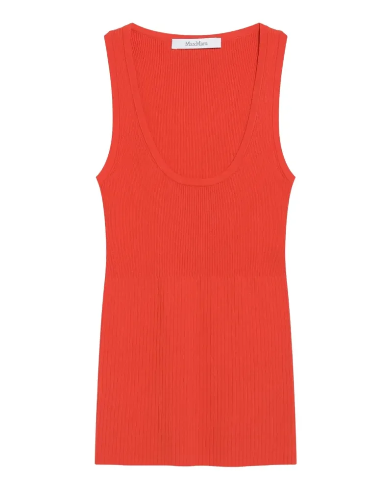 Max Mara ribbed-knit scoop-neck top - Orange Orange