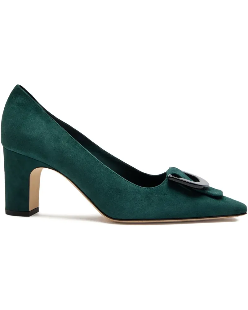 Manolo Blahnik Beti Pumps mit Schnalle 70mm - Grün Grün
