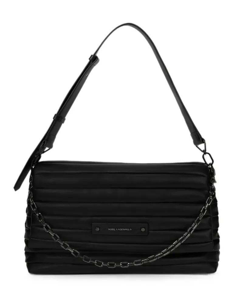 Karl Lagerfeld Mittelgroße K/Essential Schultertasche mit Klappe - Schwarz Schwarz