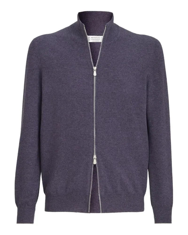 Brunello Cucinelli cashmere high-neck cardigan with zipper - Violett Violett