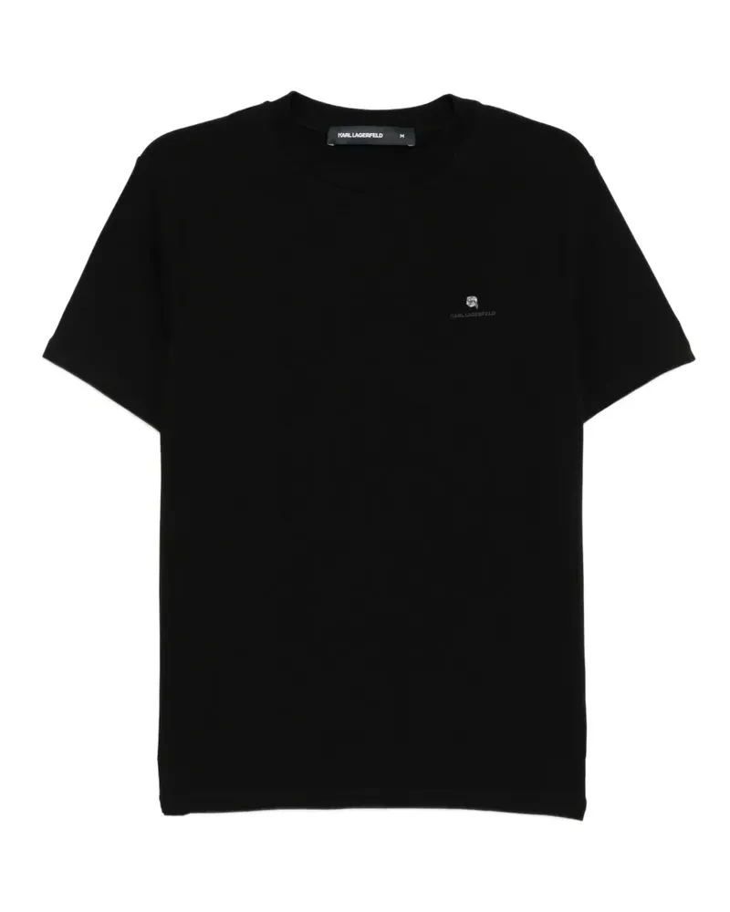 Karl Lagerfeld T-Shirt mit Ikon-Prägung - Schwarz Schwarz