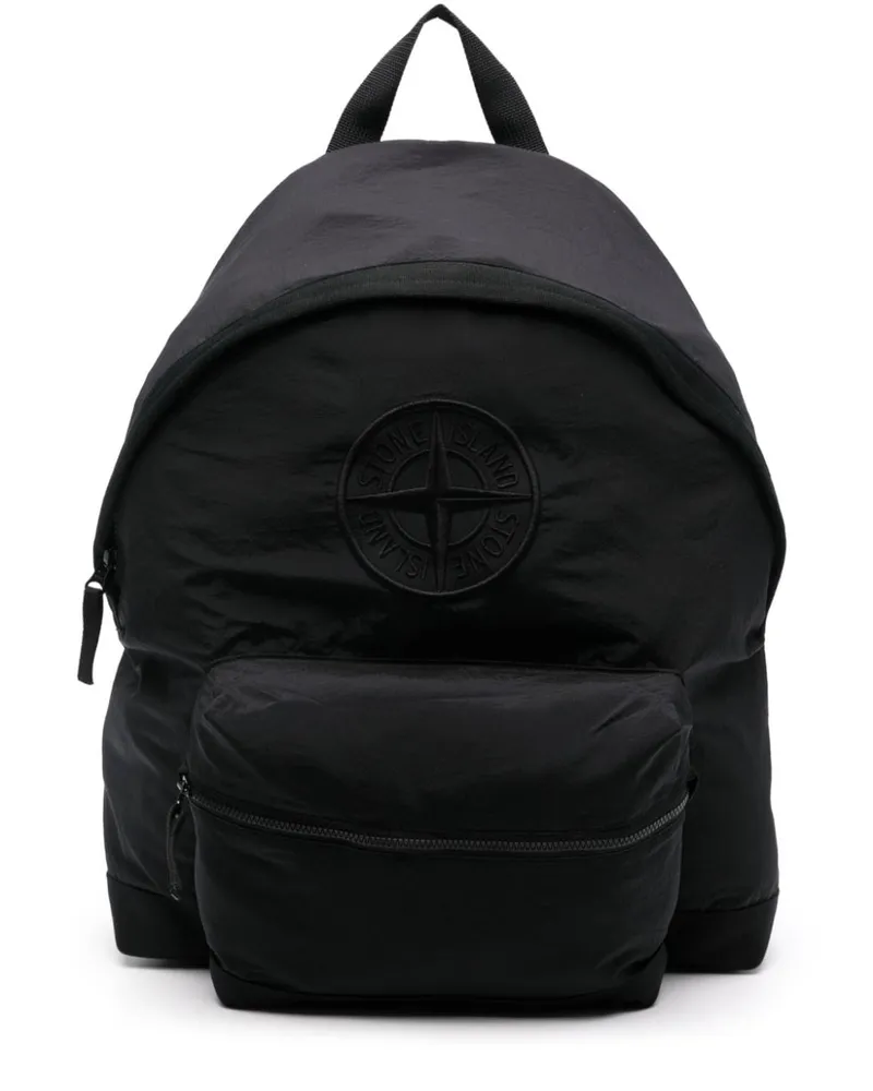 Stone Island Rucksack mit Kompass-Motiv Schwarz