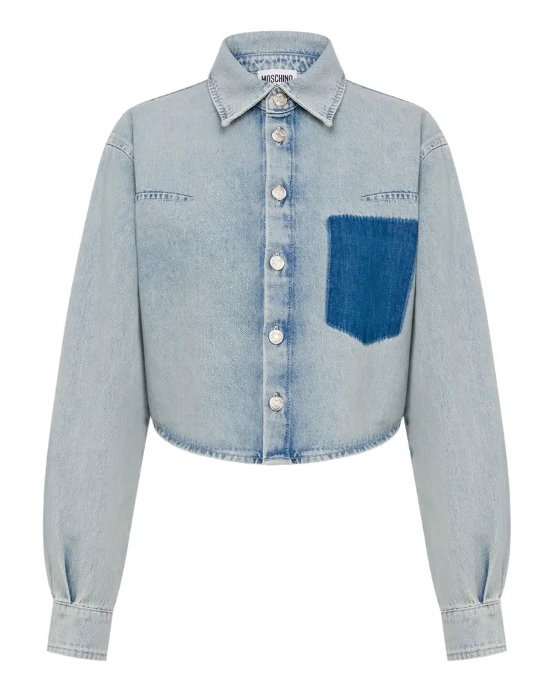 Moschino Jeanshemd im Cropped-Design - Blau Blau