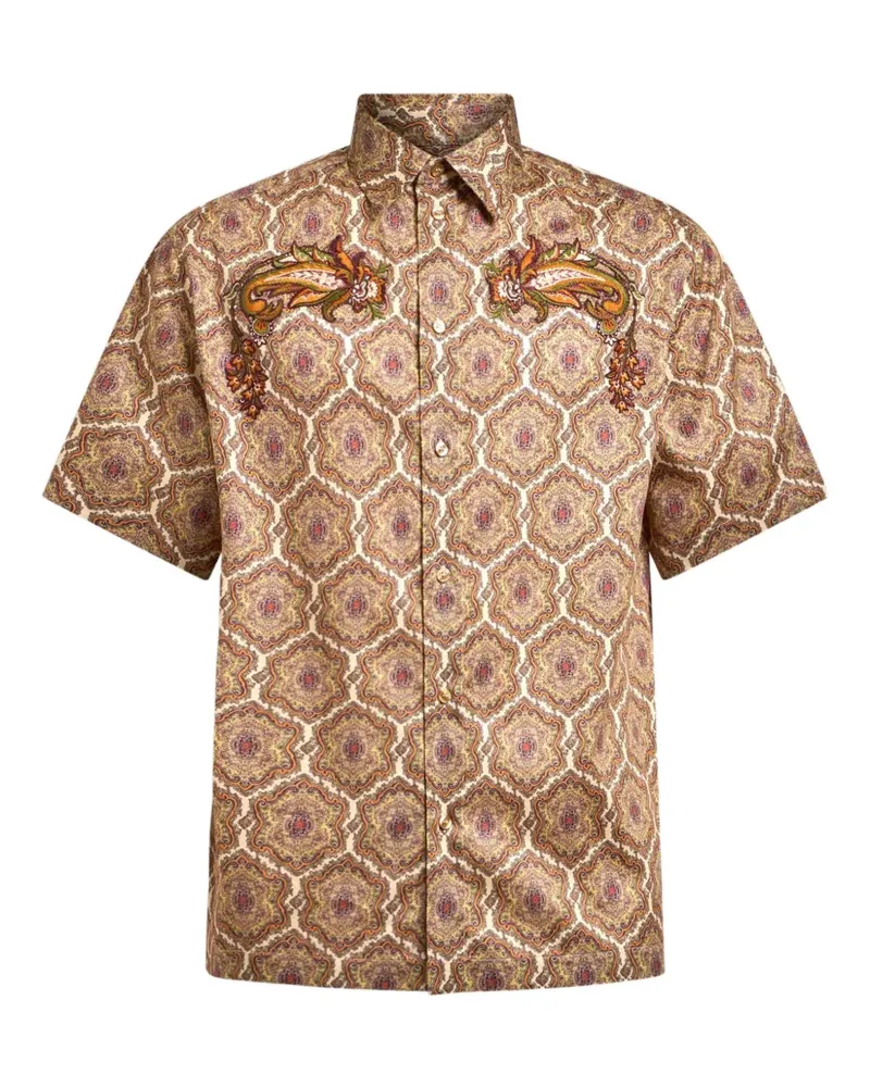 Etro Geometrisch gemustertes Hemd mit Paisley-Stickerei - Nude Nude