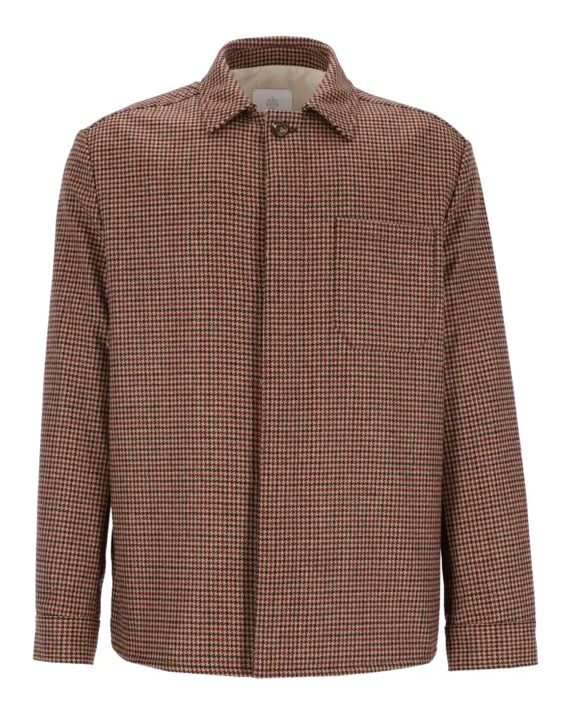 Eleventy Hemdjacke mit Hahnentrittmuster - Braun Braun
