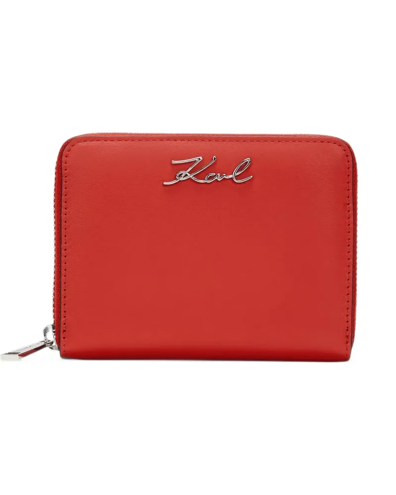 Karl Lagerfeld medium K/Signature leather wallet - Rot Rot
