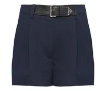Kurze Gabardine-Shorts mit Falten