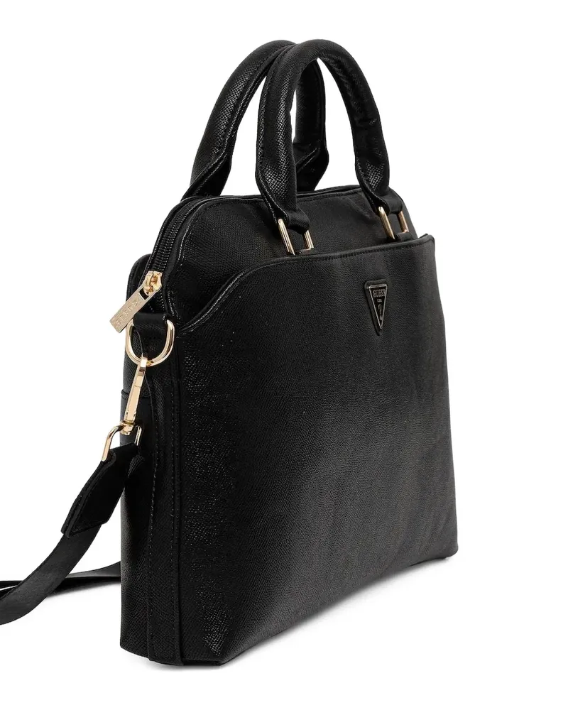 Guess Laptoptasche mit Logo-Schild - Schwarz Schwarz