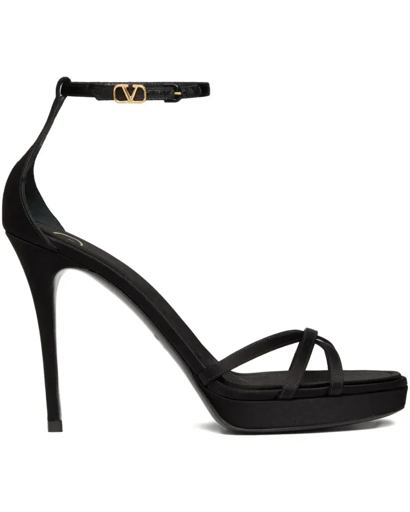 Valentino Garavani Eveninglam Plateau-Sandalen aus Satin 120mm - Schwarz Schwarz