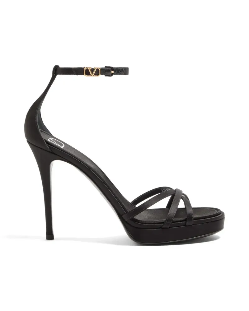 Valentino Garavani Eveninglam Plateau-Sandalen aus Satin 120mm - Schwarz Schwarz