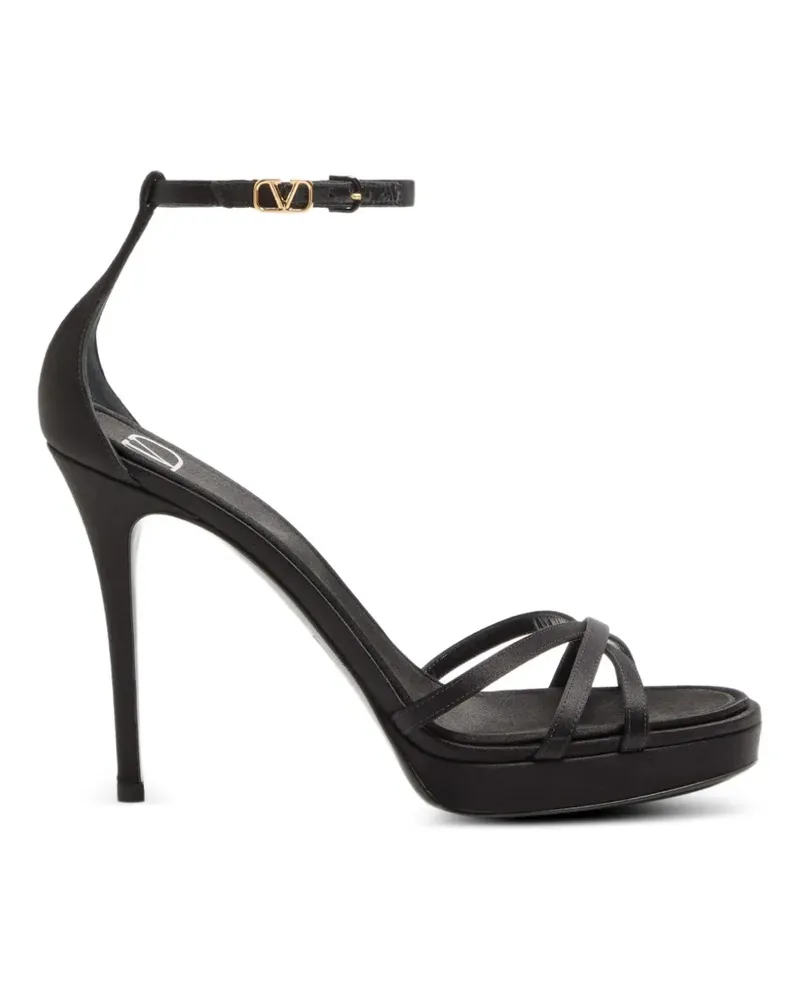 Valentino Garavani Eveninglam Plateau-Sandalen aus Satin 120mm - Schwarz Schwarz