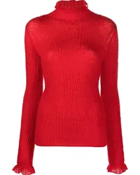 Ferragamo Pullover mit gerippten Bündchen Rot