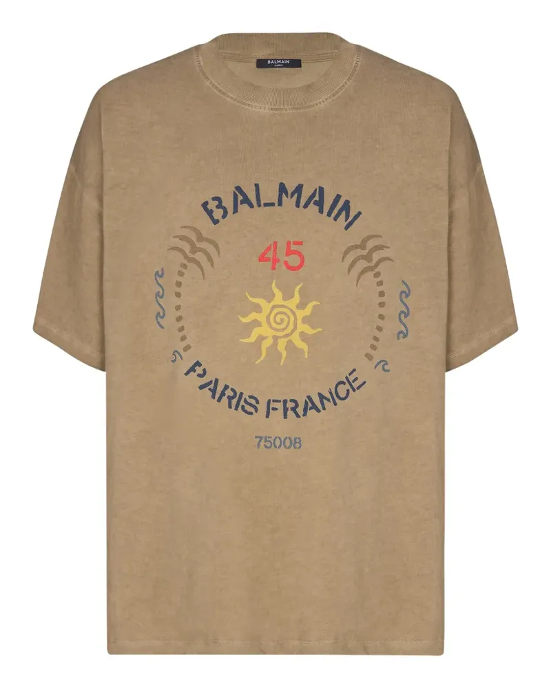Balmain T-Shirt mit  Club-Print - Nude Nude