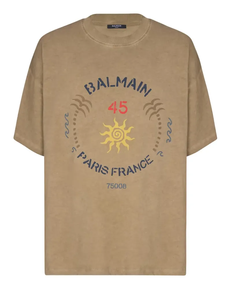 Balmain T-Shirt mit Rundhalsausschnitt - Nude Nude