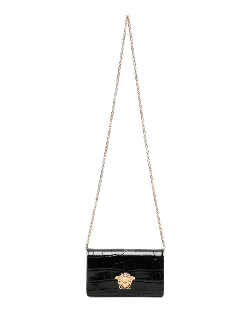 Versace mini Medusa '95 croc-effect shoulder bag - Schwarz Schwarz