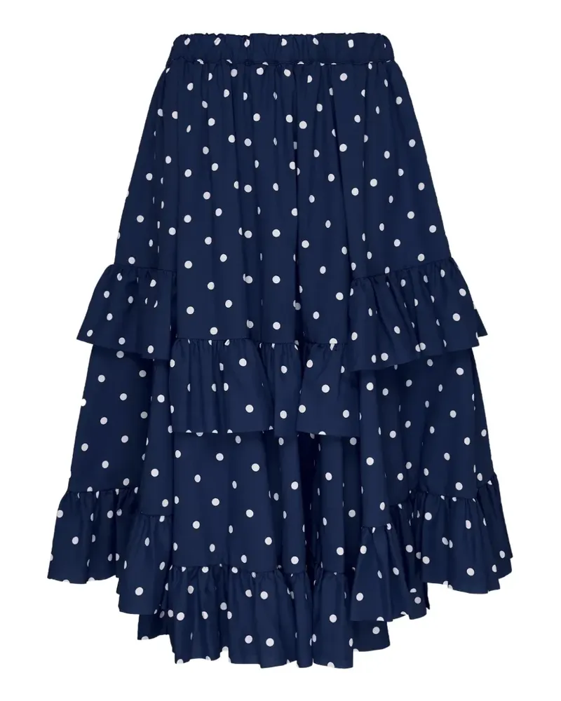 Comme des Garçons polka-dot ruffled midi skirt - Blau Blau
