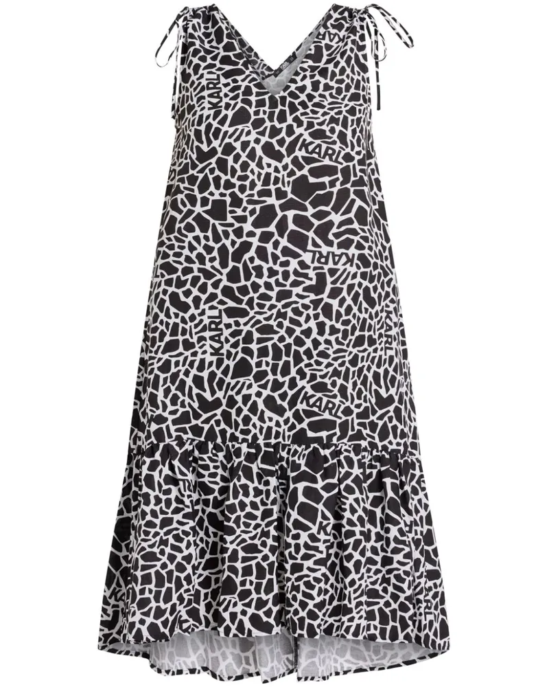 Karl Lagerfeld Midikleid mit Animal-Print - Weiß Weiß