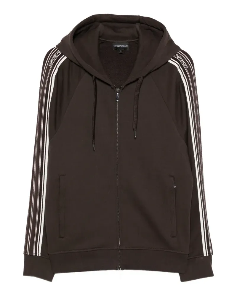 Emporio Armani Hoodie mit Seitenstreifen und Raglanärmeln - Braun Braun