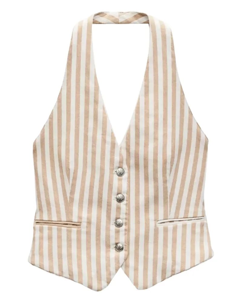 Rag & Bone striped halterneck vest - Nude Nude