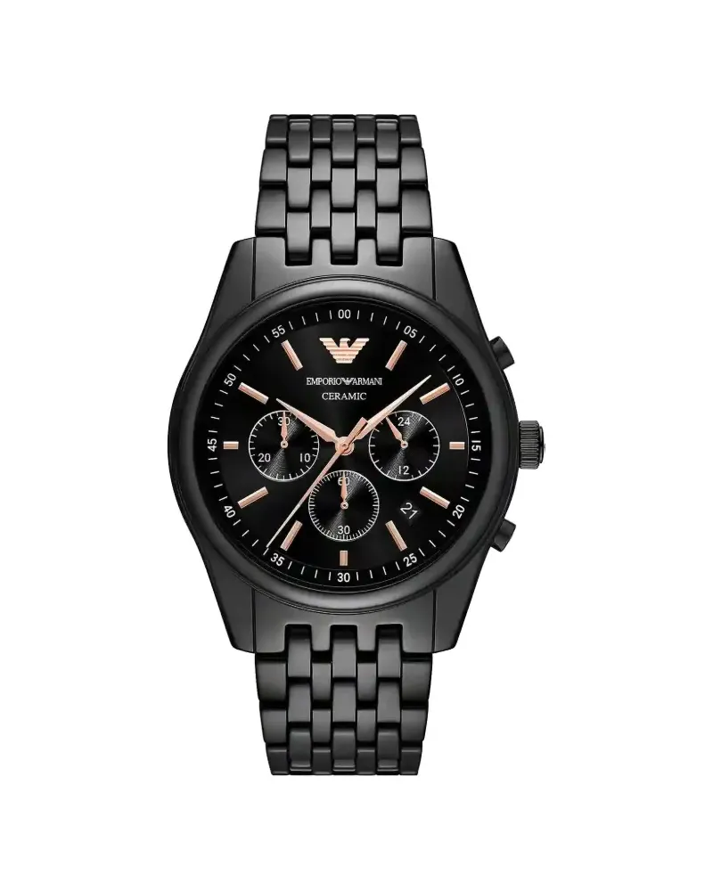 Emporio Armani Round-face 43mm - Schwarz Schwarz