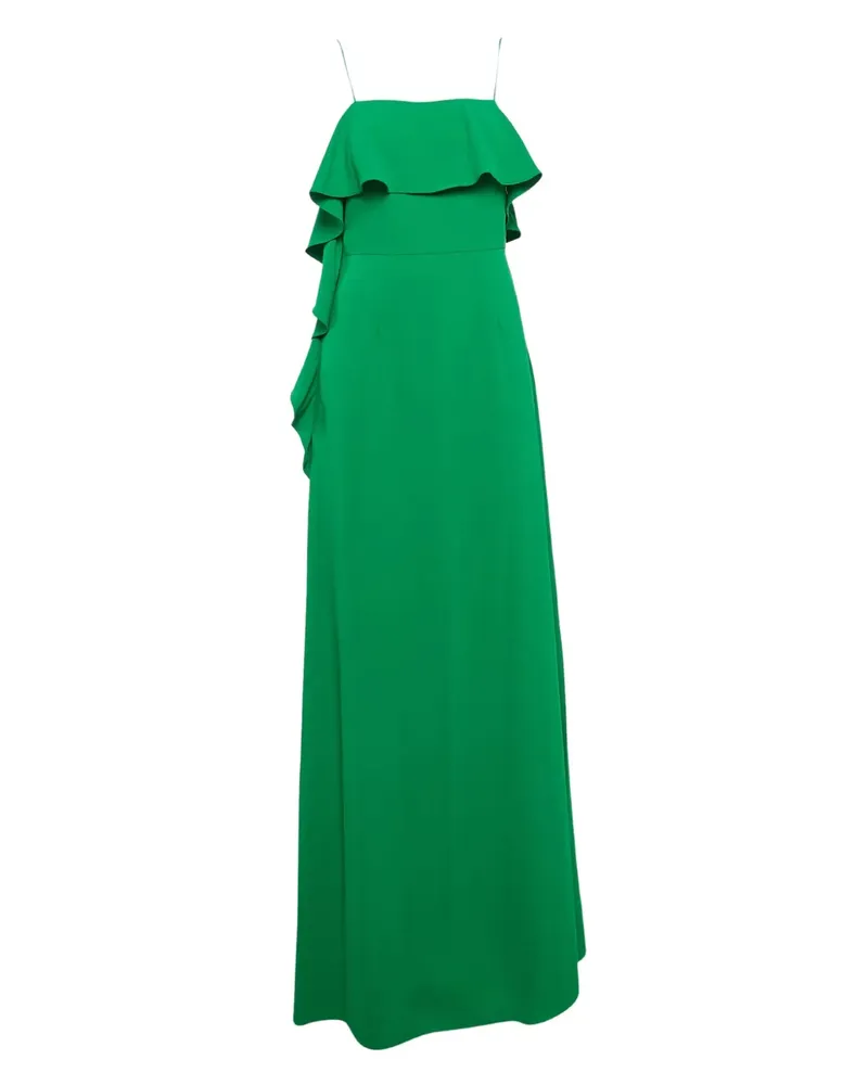 Monique Lhuillier Maxikleid mit Rüschen - Grün Grün