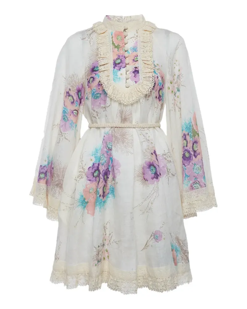 Zimmermann Jude Minikleid mit floralem Print - Nude Nude