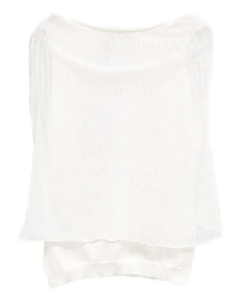 Paloma Wool layered ribbed-knit blouse - Weiß Weiß