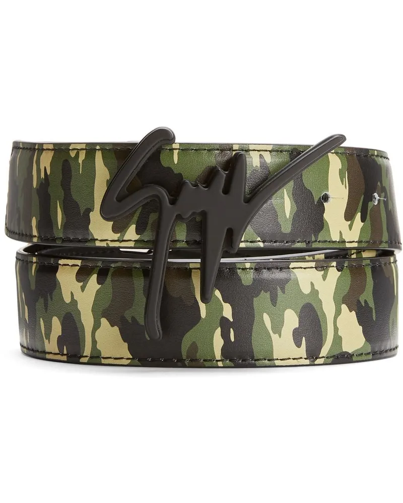 Giuseppe Zanotti Gürtel mit Camouflage-Print - Schwarz Schwarz