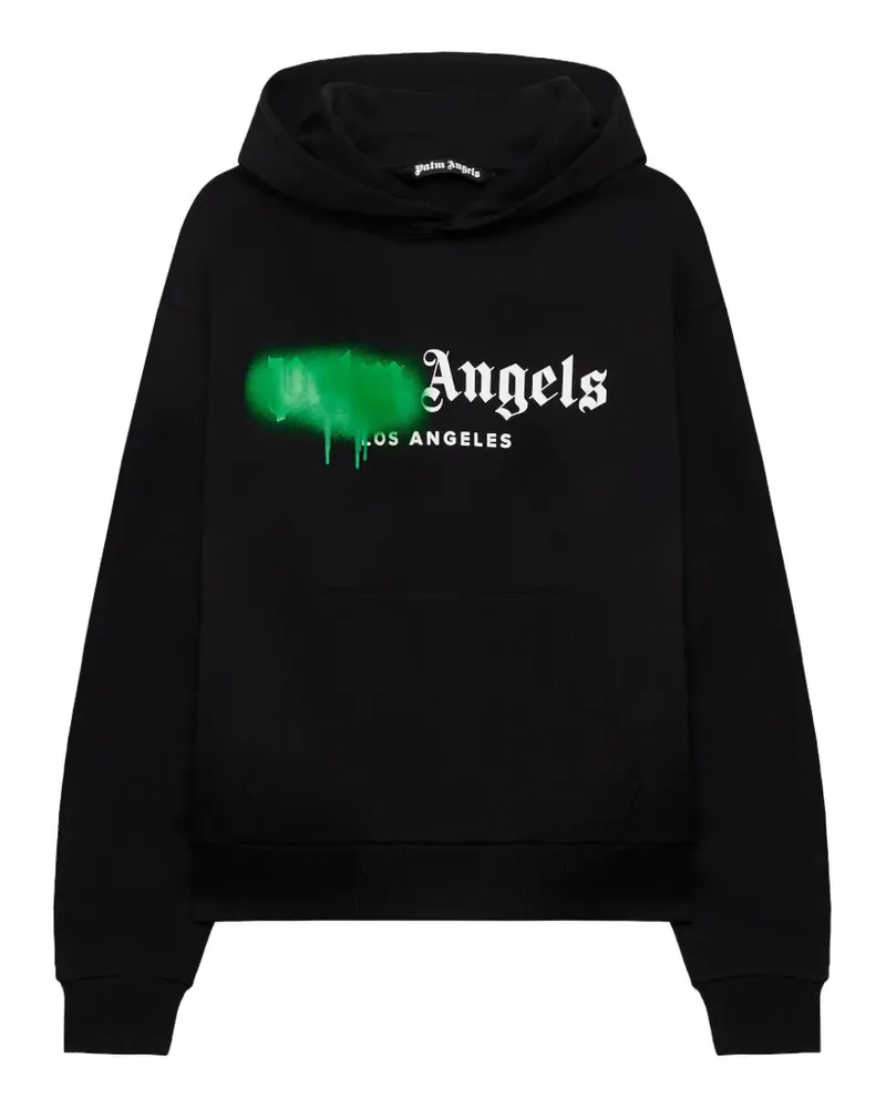 Palm Angels Spray City Los Angeles Dripping Logo Hoodie - Schwarz Schwarz