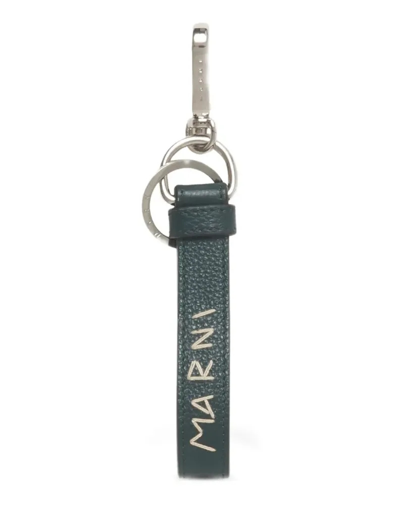 Marni Carabiner Hook Leather Keyring - Grün Grün