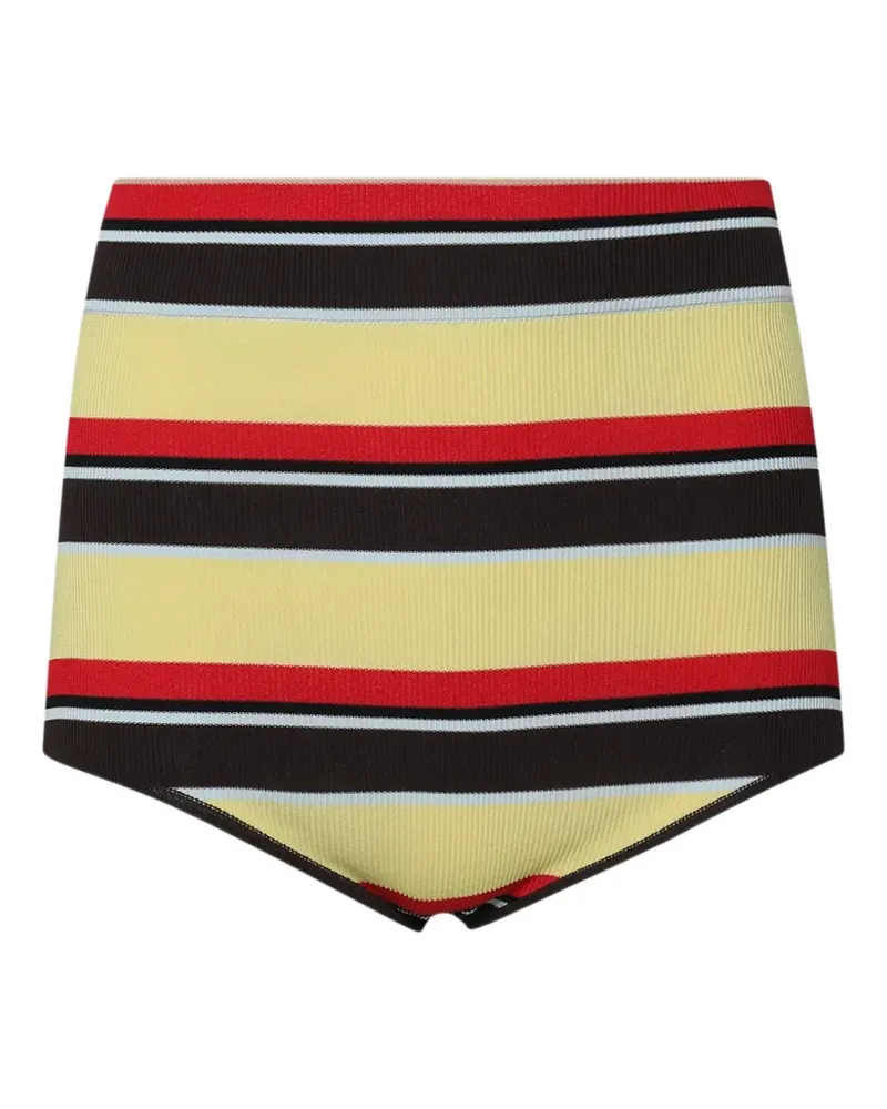 Paco Rabanne striped-pattern knit shorts - Gelb Gelb