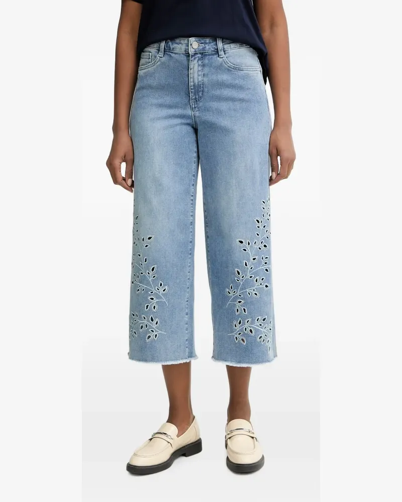 Joseph Ribkoff embroidered-eyelet raw-cut jeans - Blau Blau