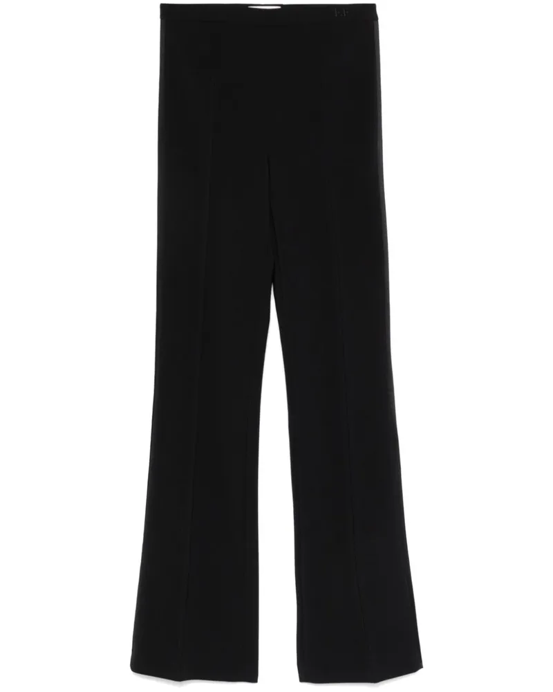 Elisabetta Franchi Krepphose mit Satinbesatz - Schwarz Schwarz