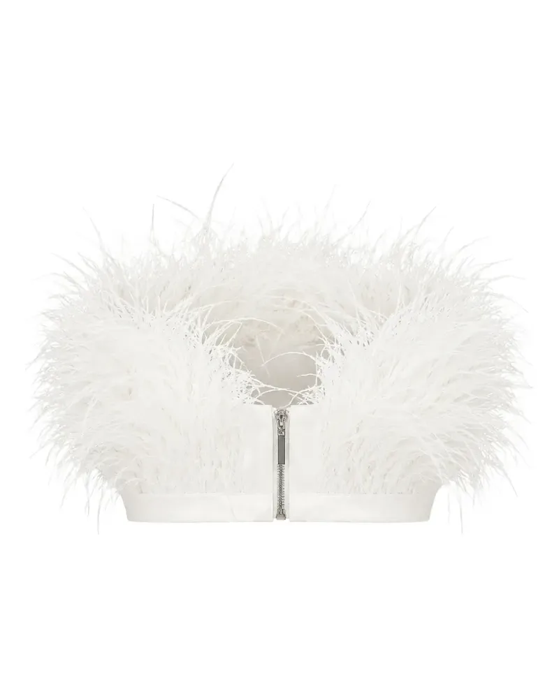 BRONX AND BANCO Afiya feather-trim top - Weiß Weiß